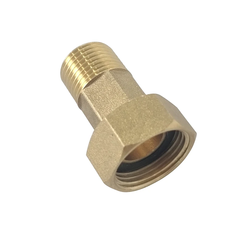 Brass Pipe Coupling and Nut Water Meter Fittings G3/4 Female X G1/2 Male Thread Hex Connector Adapter