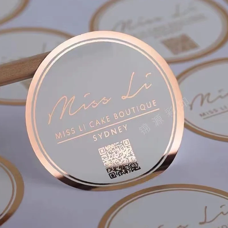 Custom Printing Adhesive Paper Custom Label Printing Gold Foil Embossed Logo Sticker