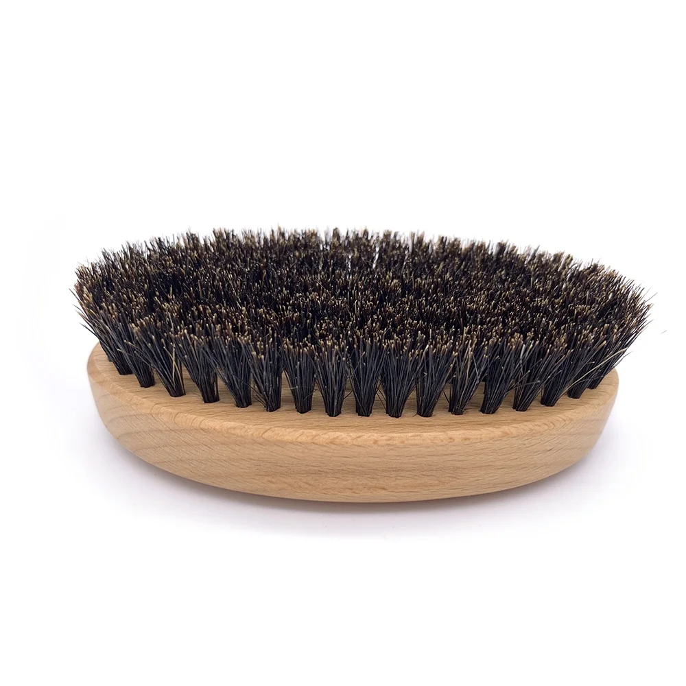 Natural Boar Bristle Beard Hair Brush Shaving Comb for Men Bamboo Face Massage Comb