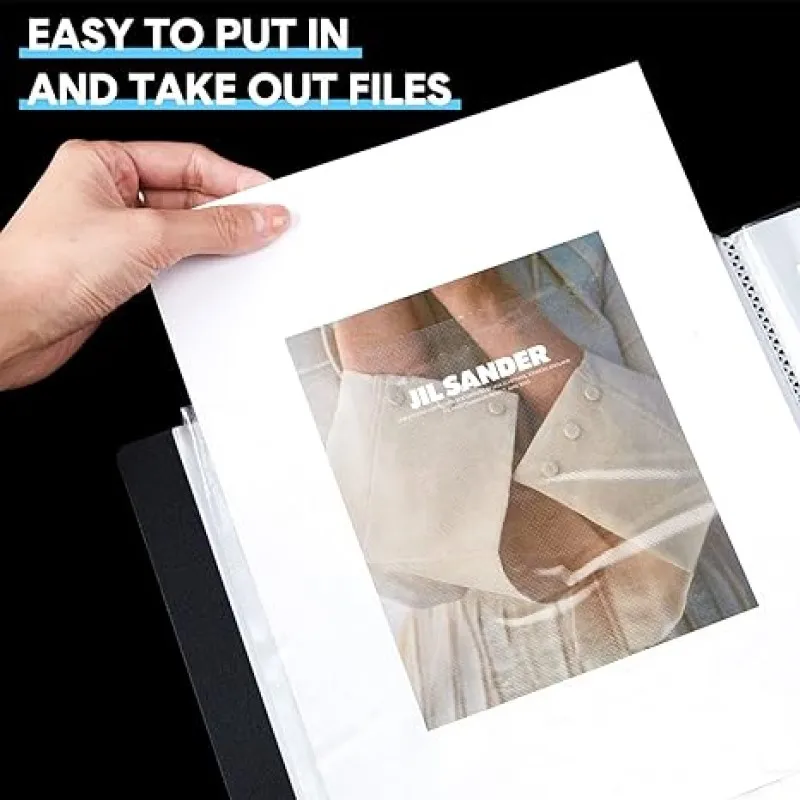 Hot selling 40 Pocket Art Portfolio Folder with Clear Sheet Protector Portfolio Folder Binder Display 80 Pages (Multicolor)