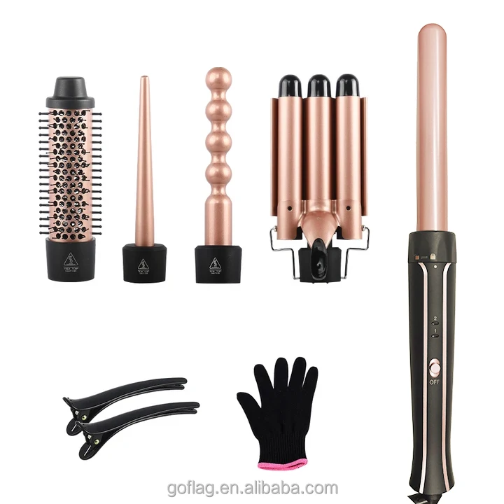 5-в-1 Сменные бигуди для волос Tiktok Amazon Wavytalk, лидер продаж, плоские, профессиональные бигуди для завивки волос