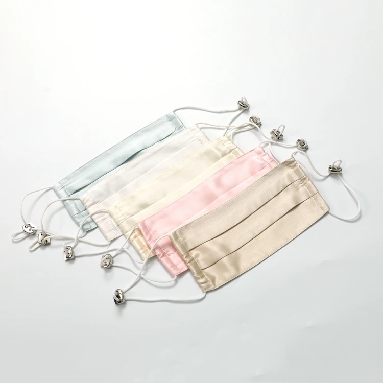 Прямая продажа с фабрики дышащая Регулируемая и машинная стирка шелк уход за кожей лица крышка 19 мм 2 слоя из шелка тутового шелкопряда маска для лица