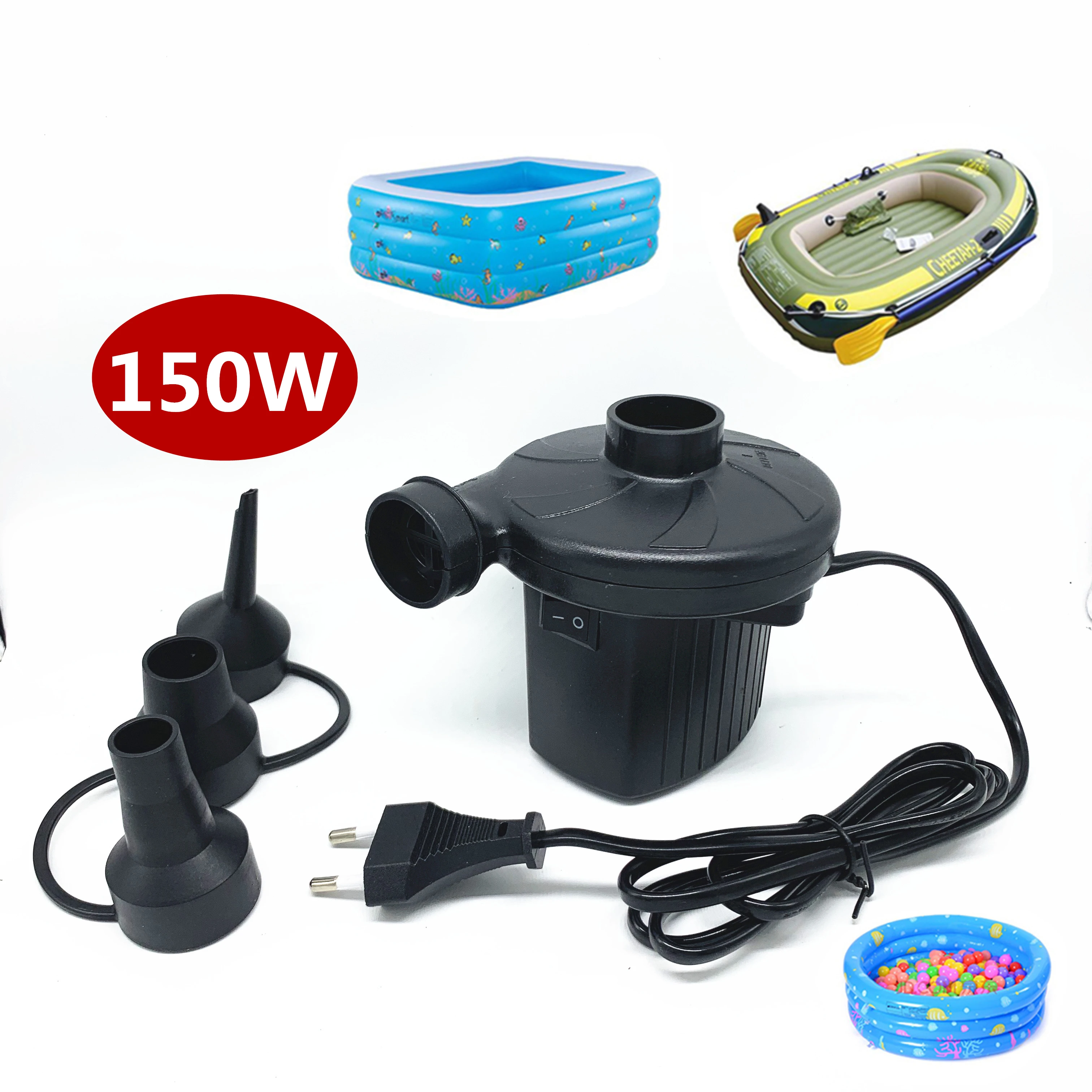 Power portable electric air pump for air mattresses