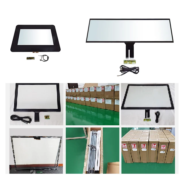 Black 10.1 10.4 12.1 Inch Custom Capacitive Touch Screen Panel Kit for Terminal Virtual Reality Ready USB Serial Interface