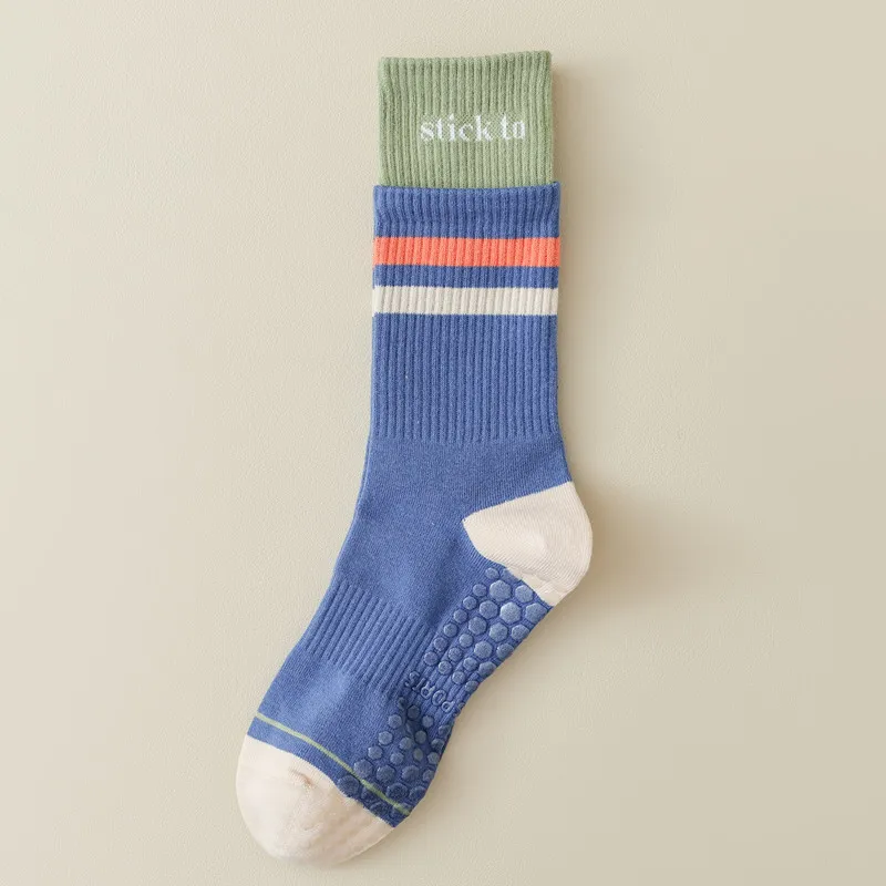 Socks silicone grip soft pilates double layer organic cotton grip women yoga grips anti-slip socks for pilates