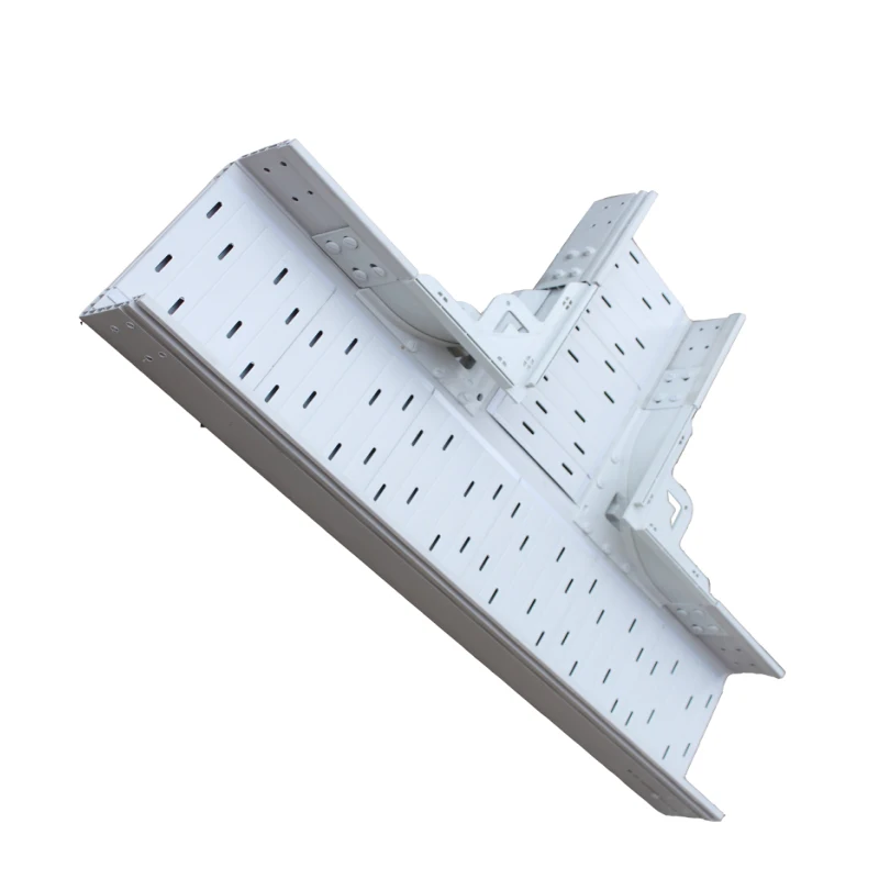 PVC Cable tray with perforated Horizontal tee joint and plastic cable trunking