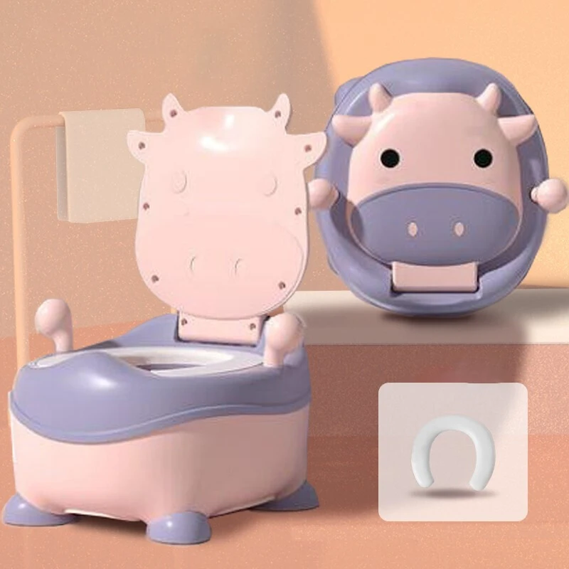 Other Baby Supplies Kids Bathroom Partitions  Baby Toilet Orinal Portatil Cute Calf Shape Plastic Children Toilet Seat