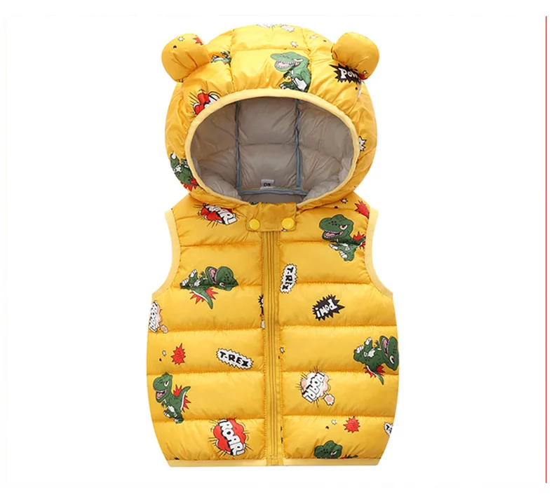 
Light Jacket Printed Hooded Padded Vest Kids Boys Girls Coat 