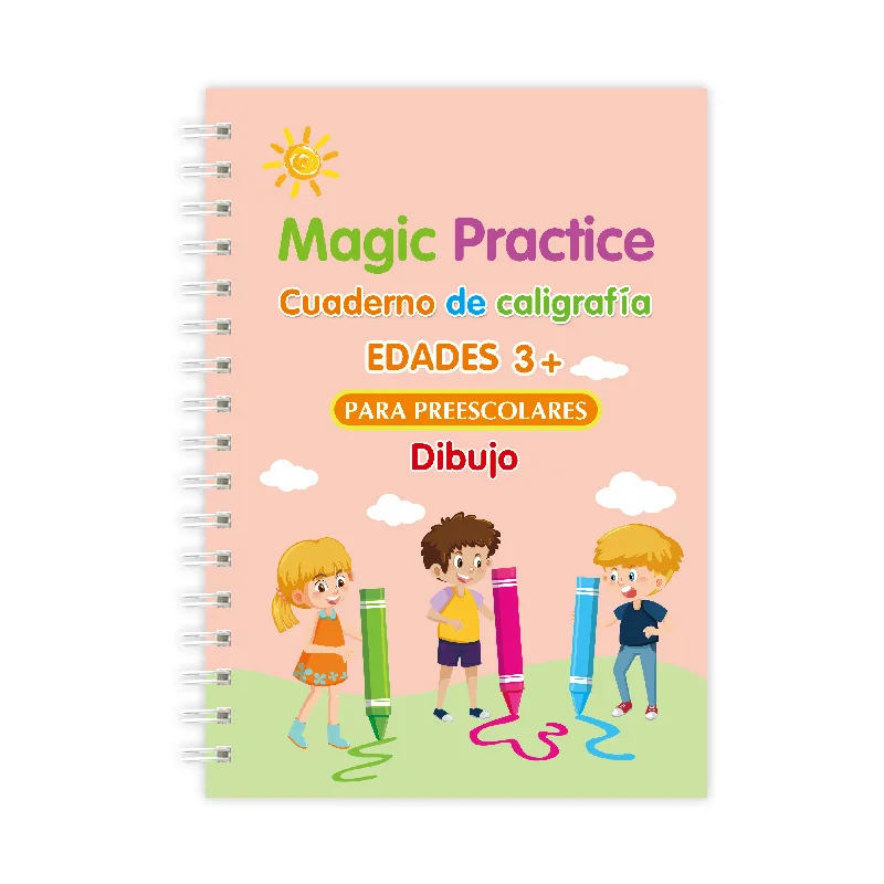 Spanish Reusable Magic Notebook Spanish Calligraphy Copybook Set Practice Notebook