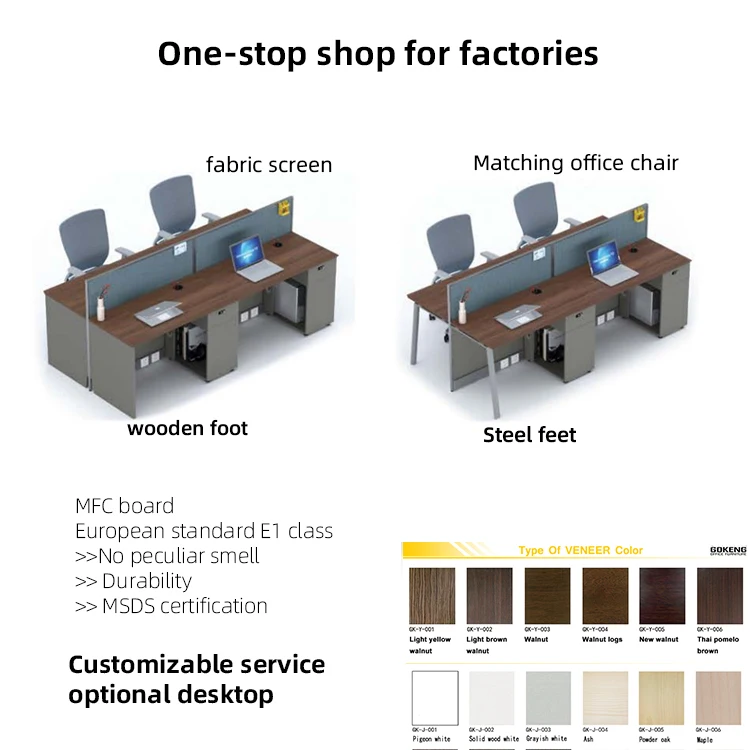 China Manufacturer Modern Modular Office Furniture Workstation 2, 4, 6 Seater Office Workstation Desk For 2, 4, 6 Person People