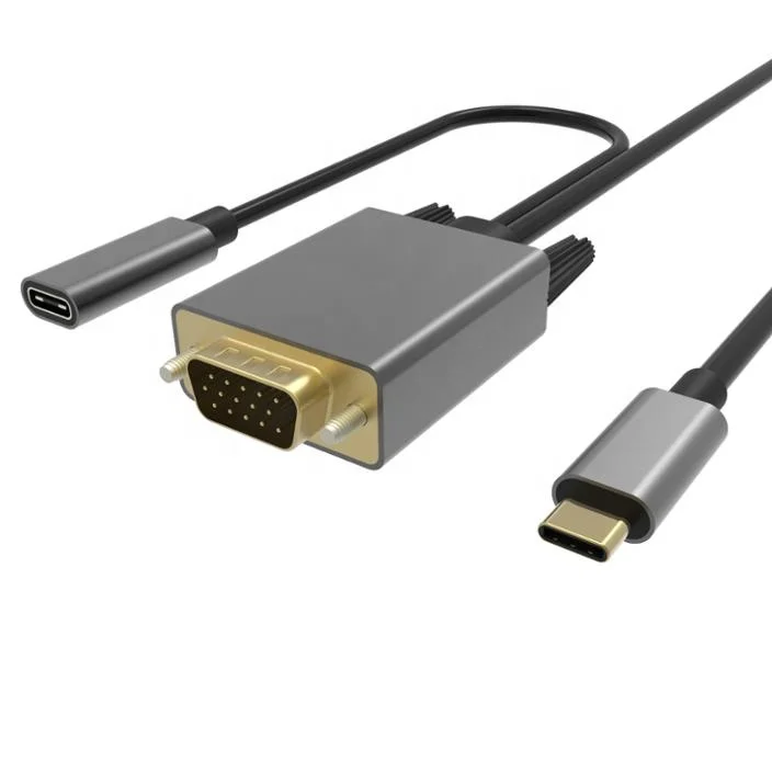 Кабель-адаптер USB Type C в VGA с гнездом USB C PD3.0