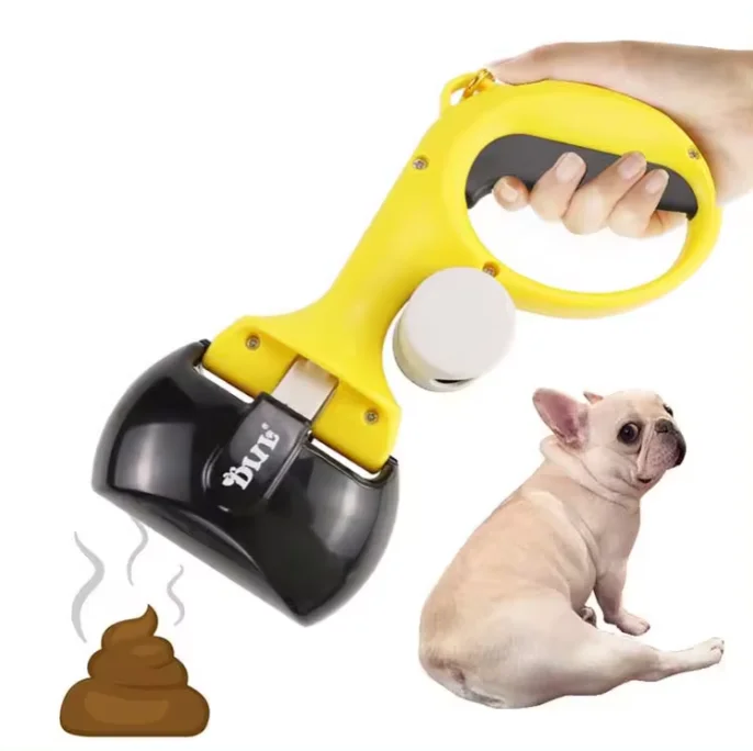 Portable Plastic Dog Poop Scooper with Poop Bags Dispenser for Pet Waste Disposal Outdoor Poop Picker
