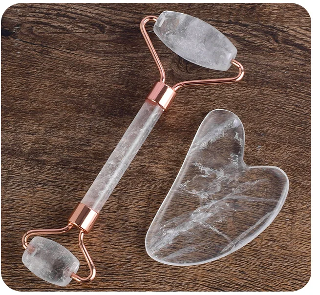 custom box natural quartz white crystal best face jade roller massager
