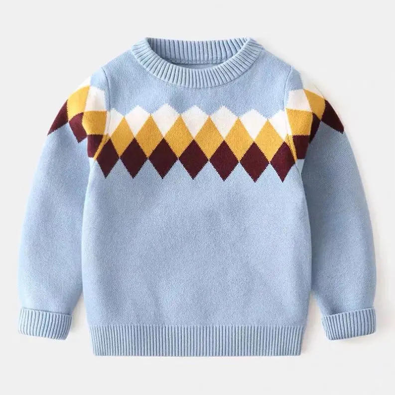 High Quality Sweater Kids One Piece Cotton Cartoon Jacquard Knitted Sweater Kids Pullover Kids Sweater