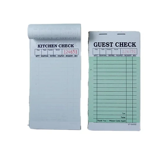 2024 CT-G6000 2part  CARBON paper  restaurant GUEST check  SERVE PAD fasting selling in US market