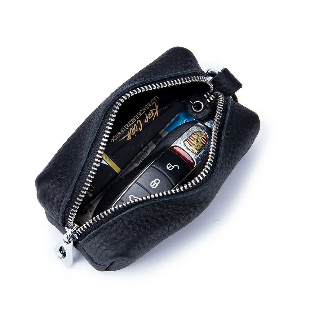 Новая модная сумка для ключей из натуральной кожи, мини-кошелек на молнии для монет, кожаная сумка для женщин с губной помадой