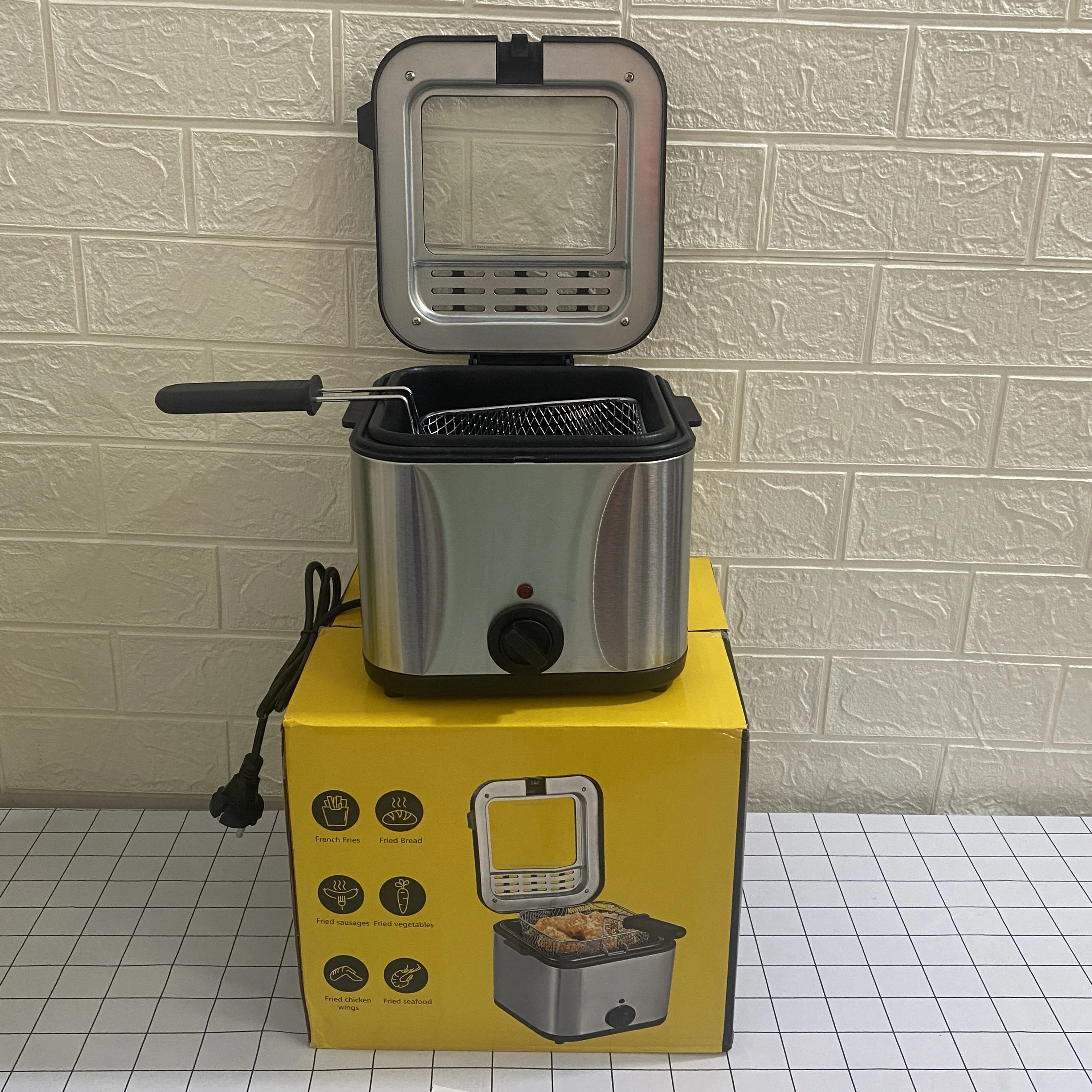 No Smoke Commercial Oil And Water Small Snacks Continue Combo 2.5L   fried chicken fryer