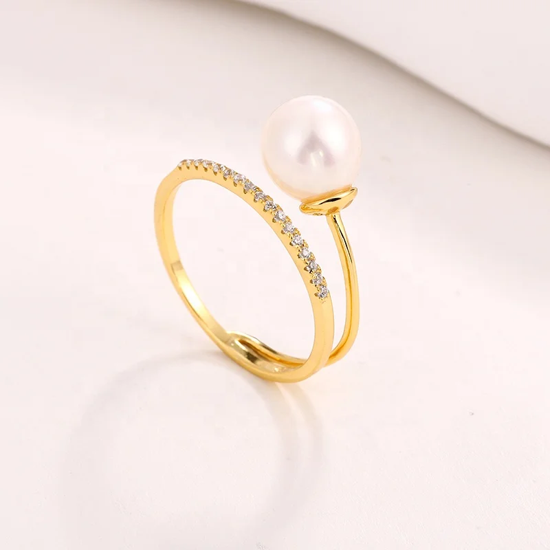 Kammy 7.5-8mm Luxury Jewelry 925 Silver Zircon Moissanite Gold Plated Twisted Sterling Silver Fashion Rings For Women