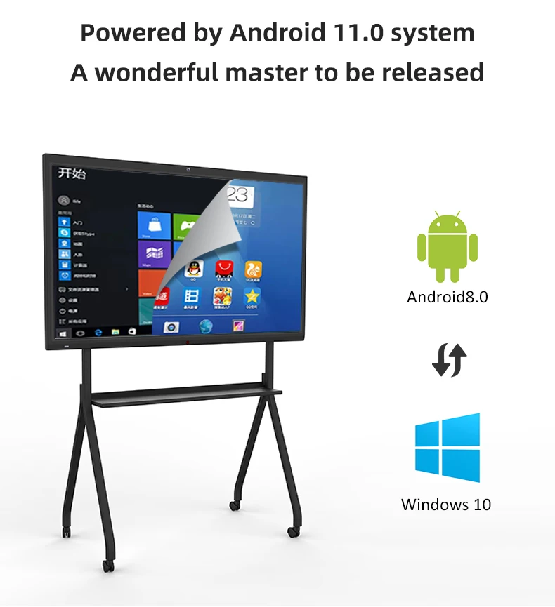 55 65 75 85 86 98 110 Inch Pen Finger Touch Interactive Flat Panel 4k Lcd Digital Interactive Smart Boards for Schools Teaching