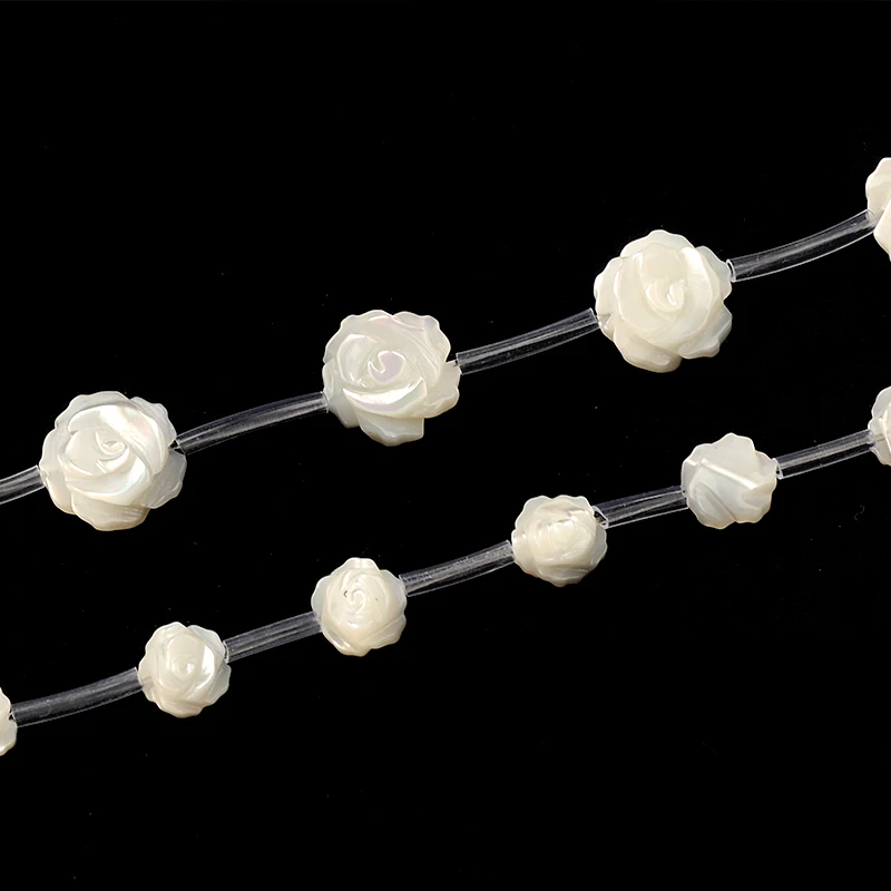 6mm Natural White Rose Shell Mother Of Pearl Loose Spacer Beads For Jewelry Making DIY