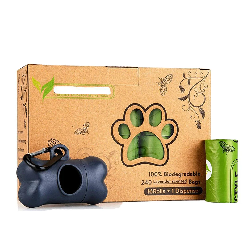 Custom Printed Pet Poop Bag EPI Biodegradable Dog Disposal Waste Bags box