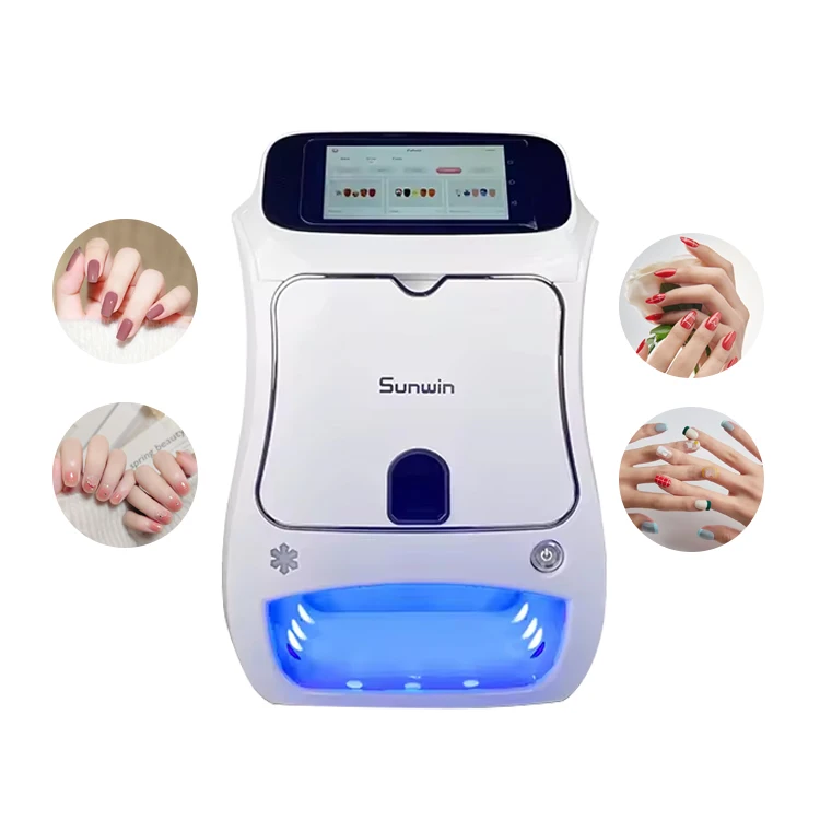 2024 Digital Intelligent Electric Auto Professional Cheap 3d Art Printer 1200 DPI 10s Quick Printing Nails Polish