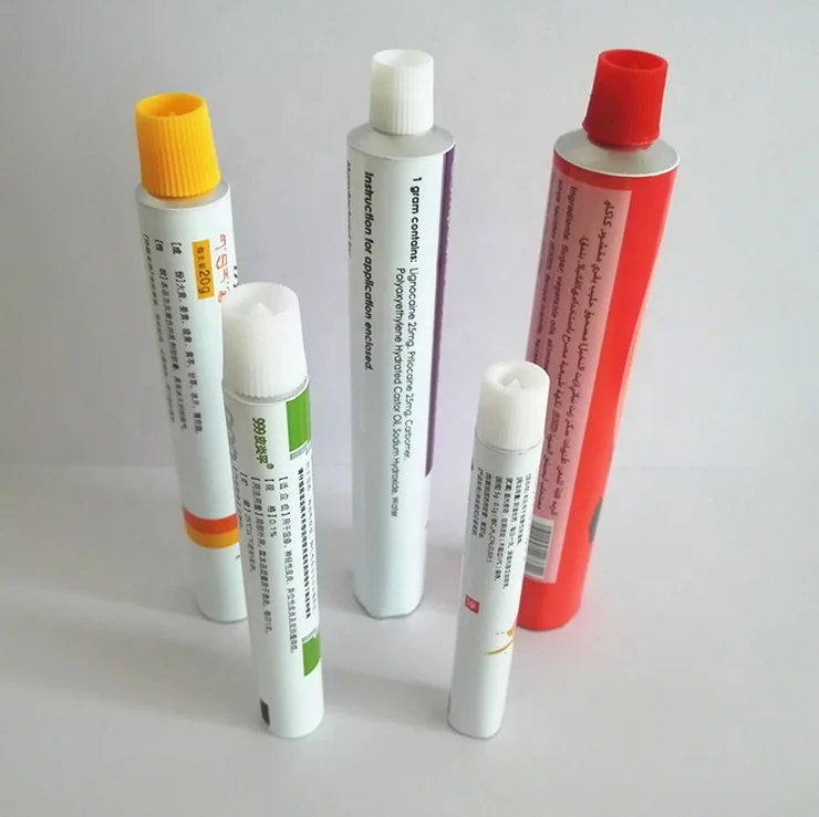 Empty Aluminium Collapsible ointment empty gel tubes empty cream tube