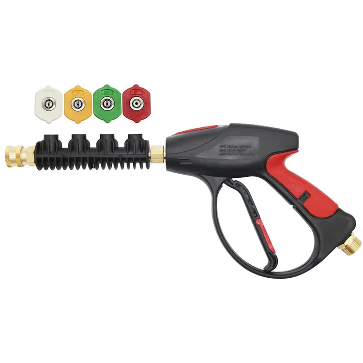 High Pressure Washer Water Gun Short Wand Tips Pistol Spray Gun Jet Lance Nozzle 4 Quick-coupler