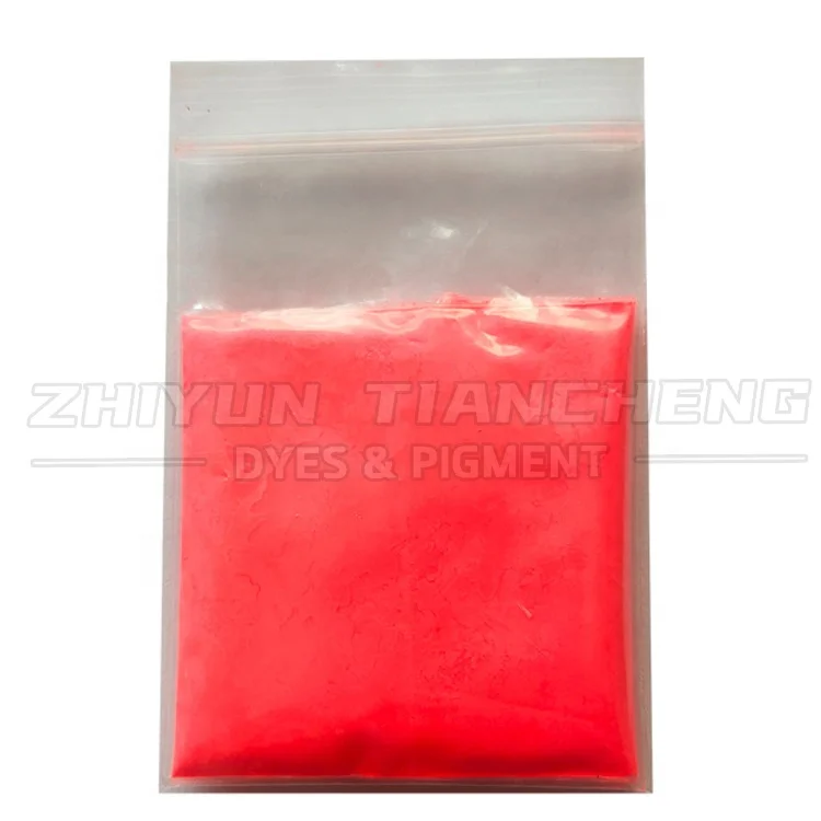 Fine quality powder fluorescent pigment red color for plastic rubber paint