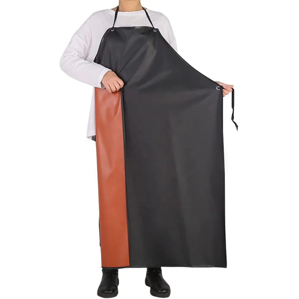 Wholesale Custom PVC Apron Black Plus Size Unisex Waterproof Vinyl Aprons for Dish washing Dog Grooming Gardening Fish Cleaning