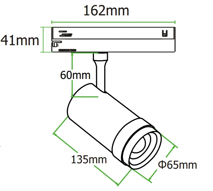 18-45 degree Zoomable track light 3 phase 15W DALI dimmable LED spot light