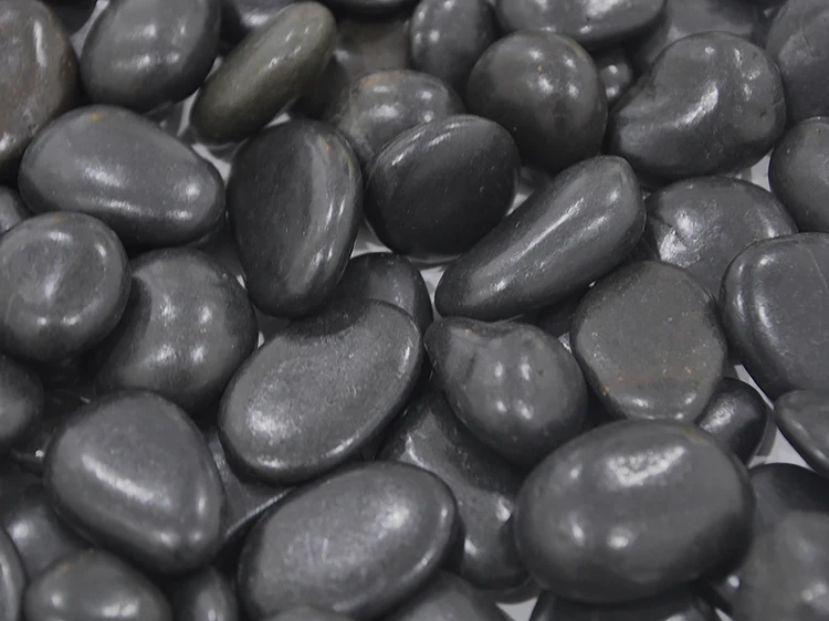 Chinese Supply  NJ-010 high polished black color Paving Stone Natural Pebble Stone