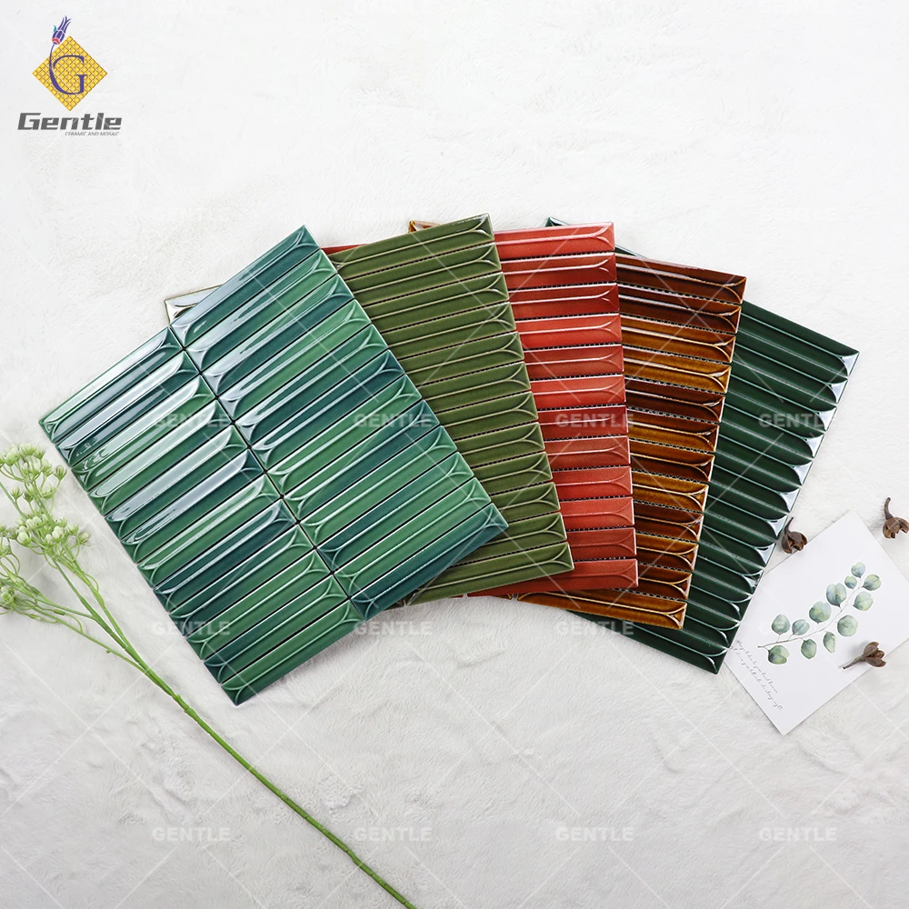 Glossy forest Green hotel home wall decoration Porcelain Mosaic