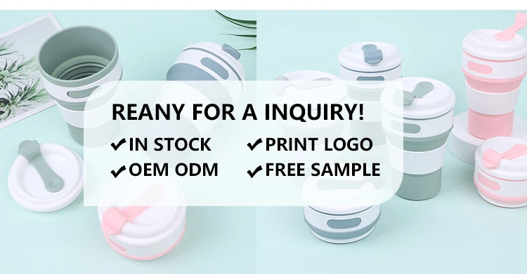 New Product Idea 2024 Eco-friendly Portable Foldable Reusable Collapsible Coffee Cup Drinking 350ml Travel Silicone Coffee Mug