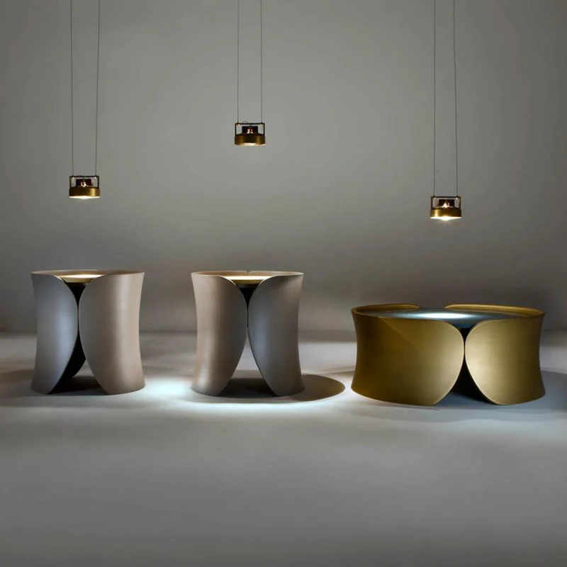 Wholesale factory top quality stainless steel end table golden copper round coffee table living room center table