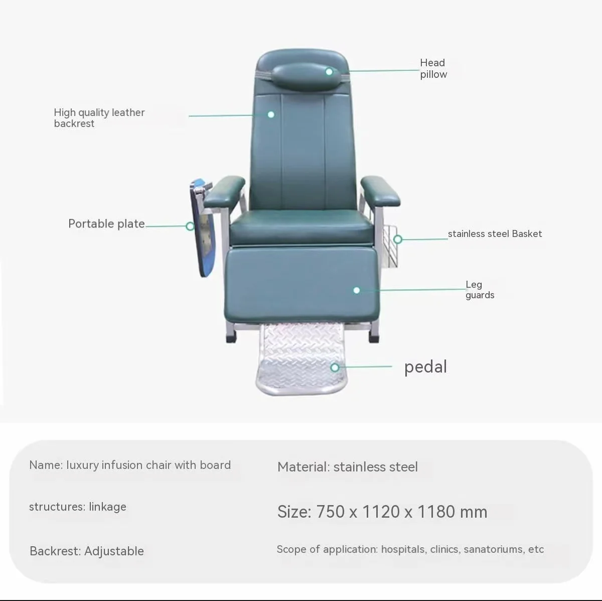luxurious hospital lying infusion chair