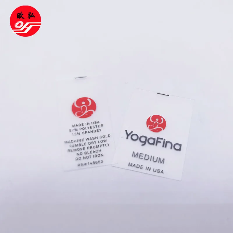 Transparent Soft Clothing Care Tag Wholesale Custom Printing Clear TPU Washing Labels for Swimwear
