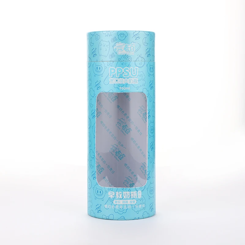 Custom  Eco-Friendly Cylinder Packaging Box Scarves T-Shirt Tube Packaging Round Cardboard Box For Clothing With Window