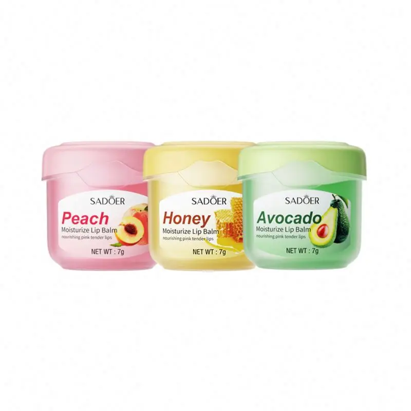 oem Private label SADOER Natural care honey avocado peach extract moisture lip balm