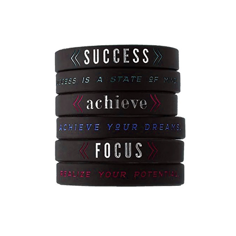 Personalized Gifts Custom Rubber Silicone Sport Jewelry Embossed Wristband Mens Wrist Band Bracelet