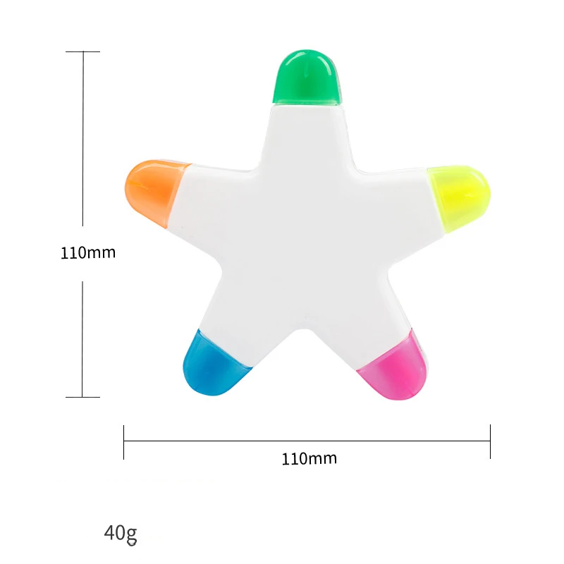 Advertising gifts fancy 5 in 1 star shape highlighter marker pen