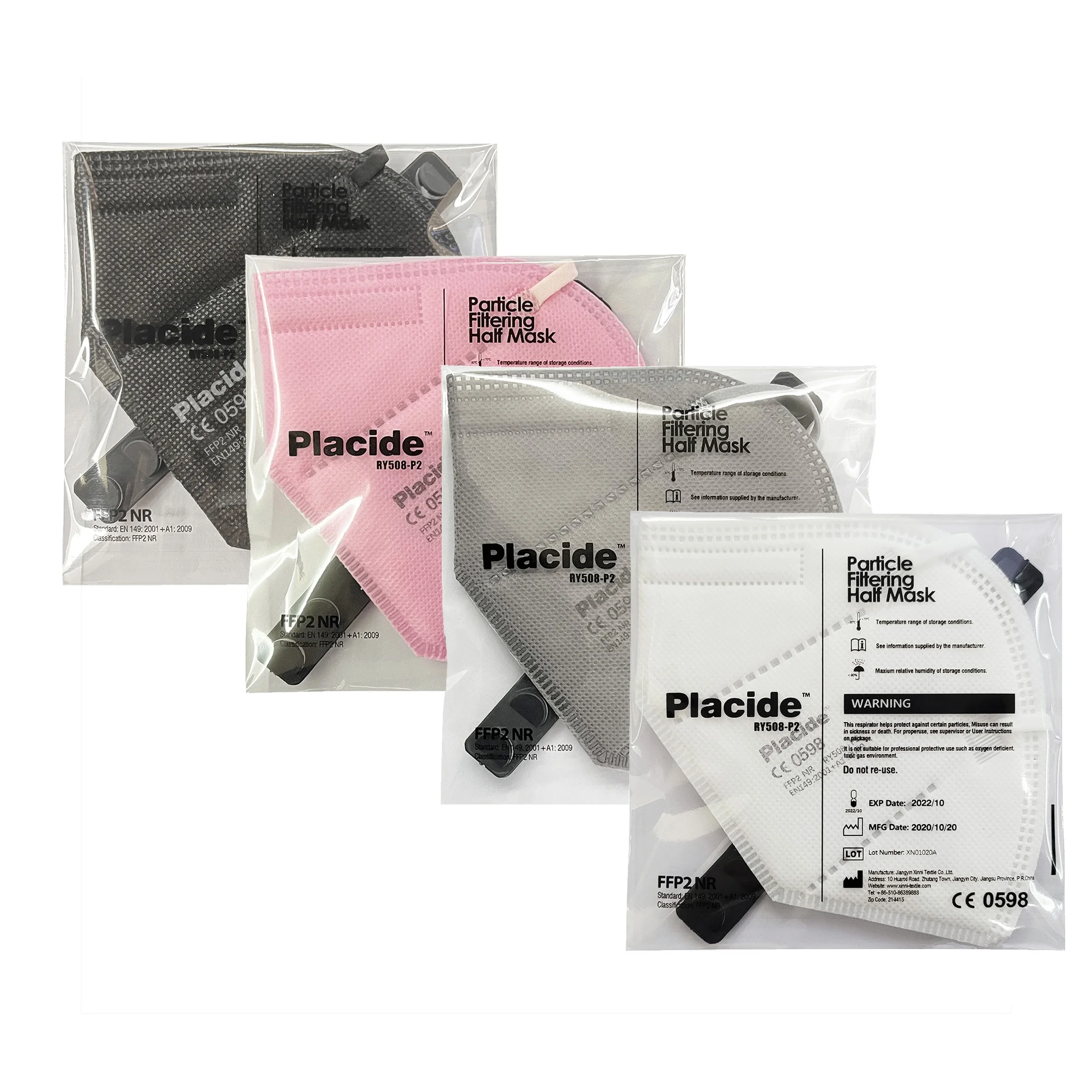 
Certified CE Factory ffp2 Schutzmask Herstell Maske 0598 Black Grey Pink masque ffp2 en149 respirator Half mask ffp 2 