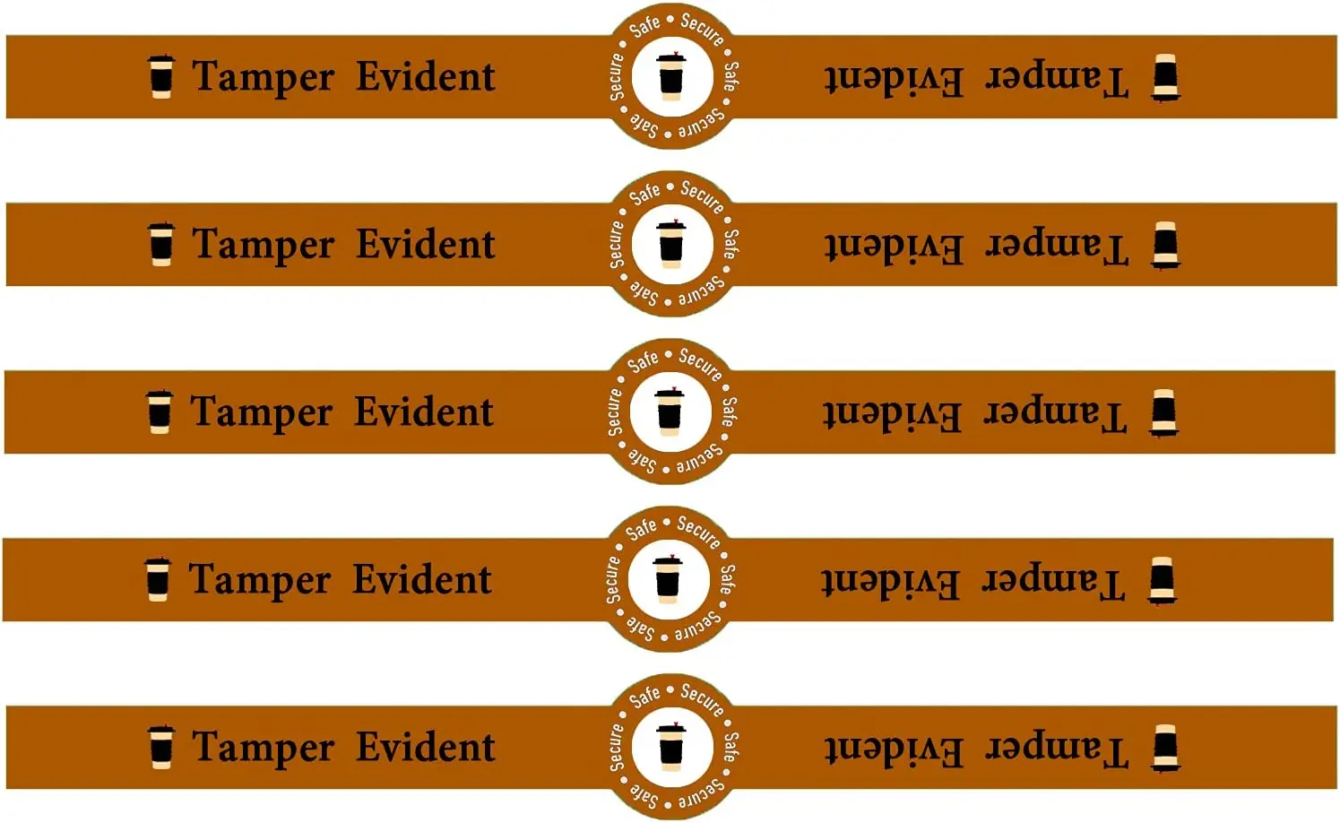 Food Delivery Stickers Sealed for Freshness Safety Secure Tamper Evident Seal Labels for Drink Lid