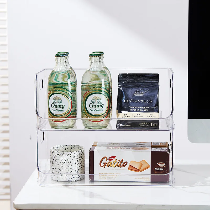 Wholesale Home Bathroom Movable Plastic Transparent Desktop Cosmetics Storage Shelf Rack Holder Multifunctional Racks