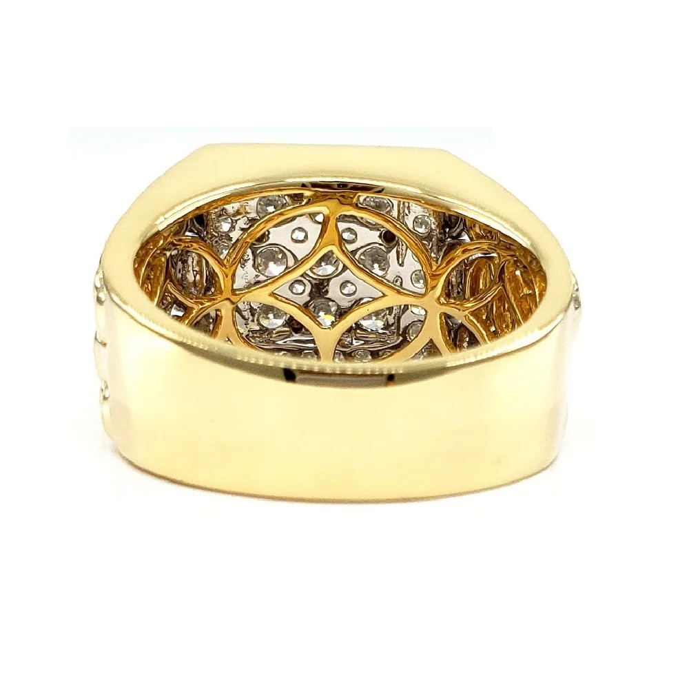 China Wholesale Fine Jewelry Valentine Best Quality Amazon Ring Yellow Gold 18k Diamond Mens Gents Ring Design For Wedding Male