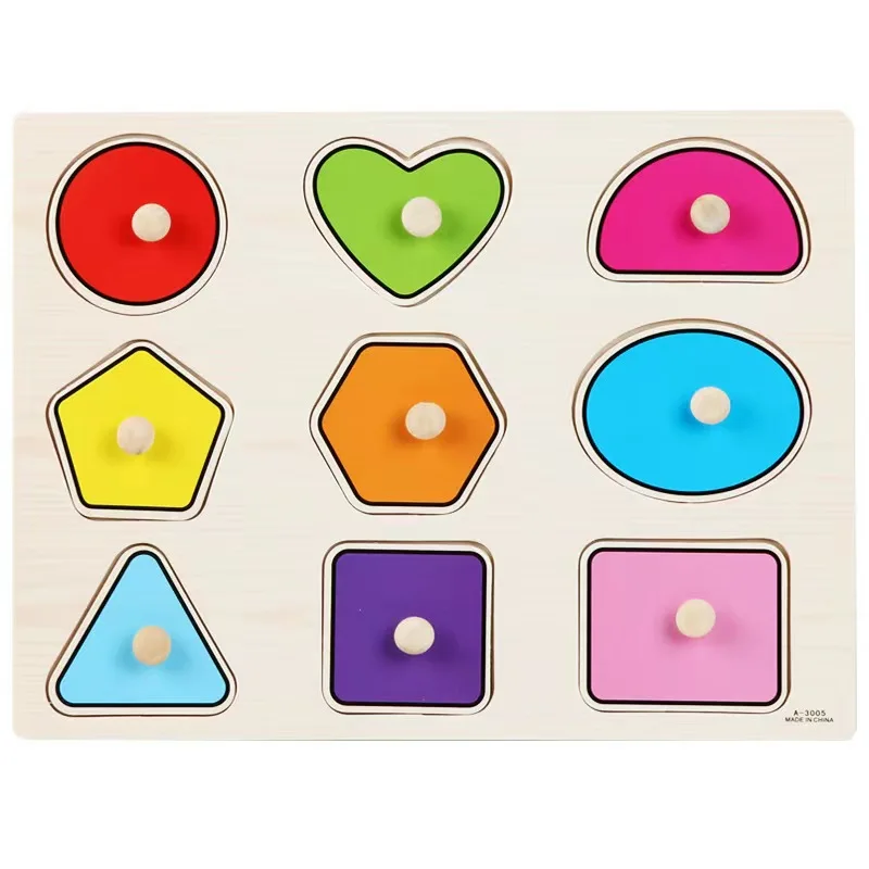 2023 the Popular Wooden Puzzles for Toddlers 1-3 Kids Animal Wooden Jigsaw Puzzles with Handles Montessori Toys Birthday Gifts