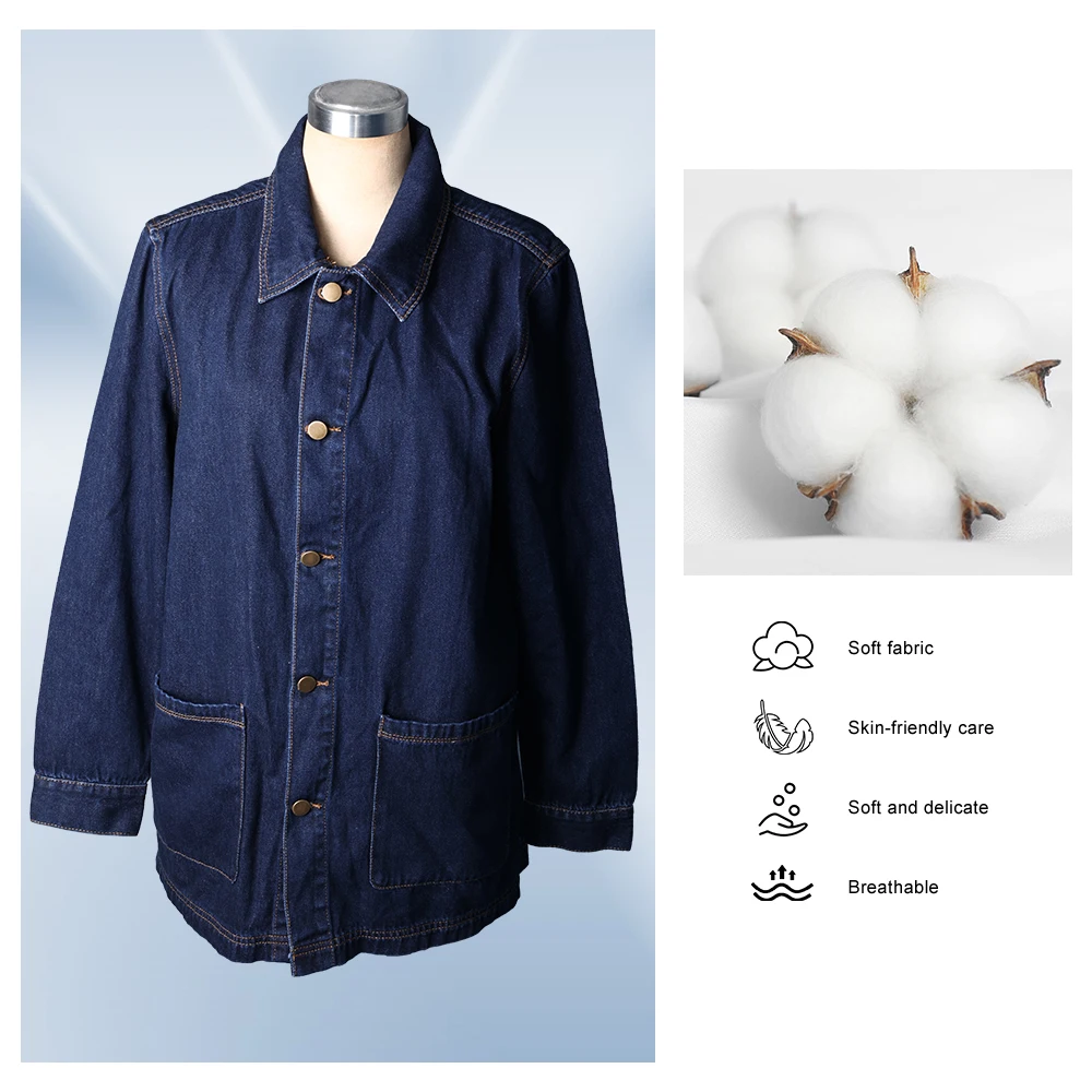 Long Sleeves Button Lady Jeans Jackets Chaqueta De Vaquero Denim Jackets For Women