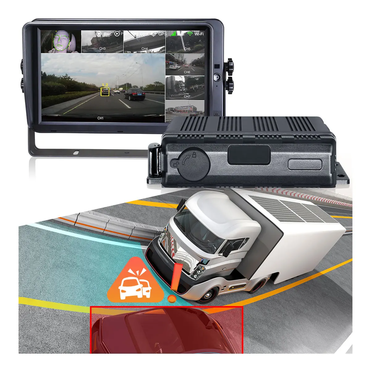 STONKAM MDVR 4G System with ADAS+DMS+BSD/360 Algorithm API IP69K Waterproof 1080P Video Output H.264/H.265 for Fleet Management
