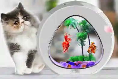 Mini 3d aquarium USB acrylic Ecology fish tank LED goldfish bowl