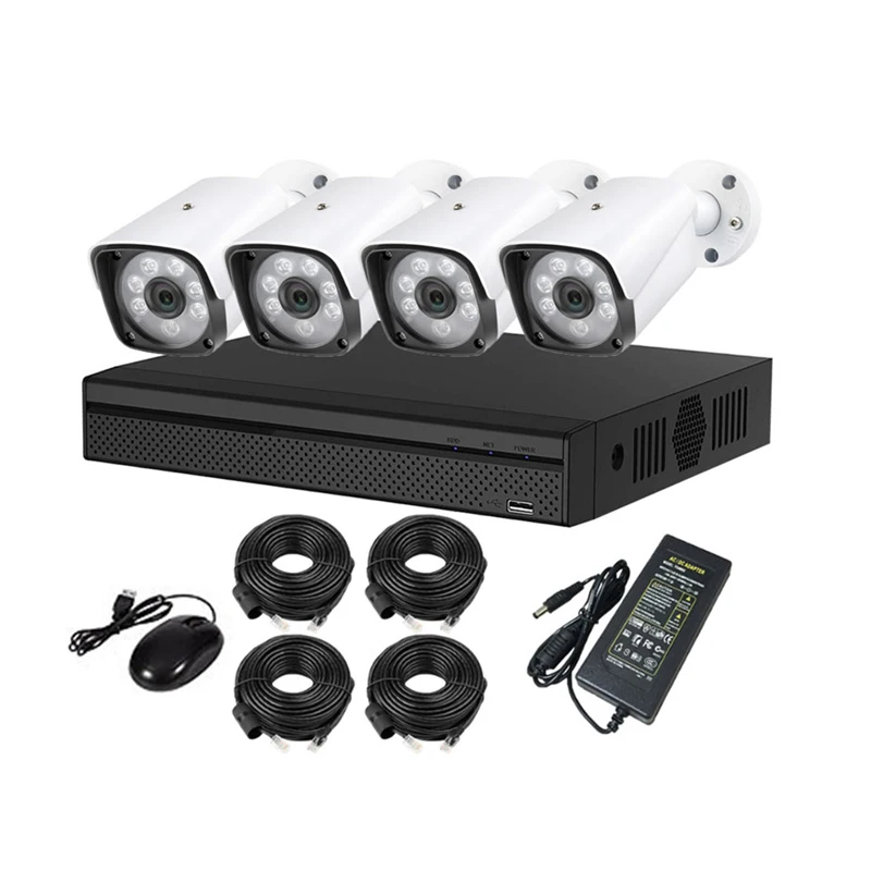 Camera Kits H.265 AI 1080P POE 4 Channel Full HD Security Set 4 ch Kit NVR Security IP CCTV  Camera System kit camera